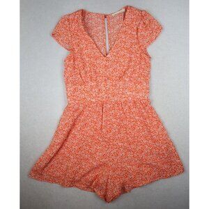 LOVECRAZY - WOMEN'S ORANG FLORAL PRINT ROMPER - SIZE S